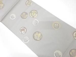 アンティーク　丸紋に花・古典柄織り出し袋帯（材料）